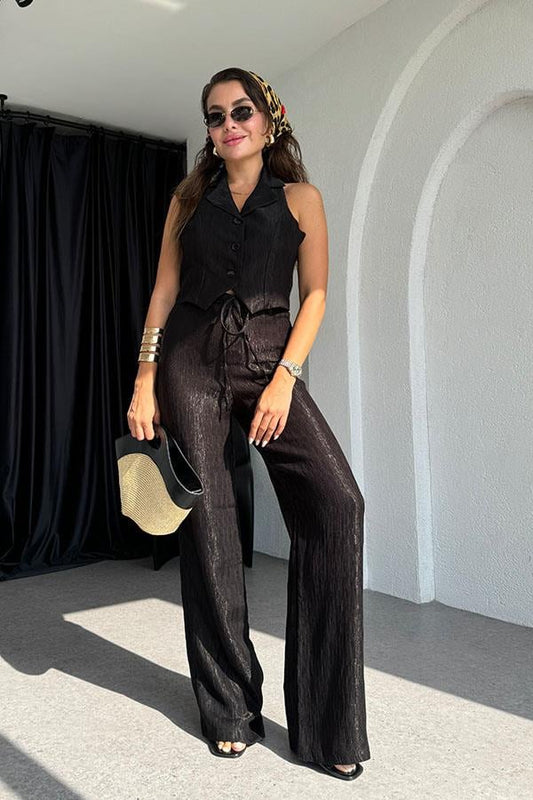 Elka Premium Yelekli Pantolon Takım-Siyah