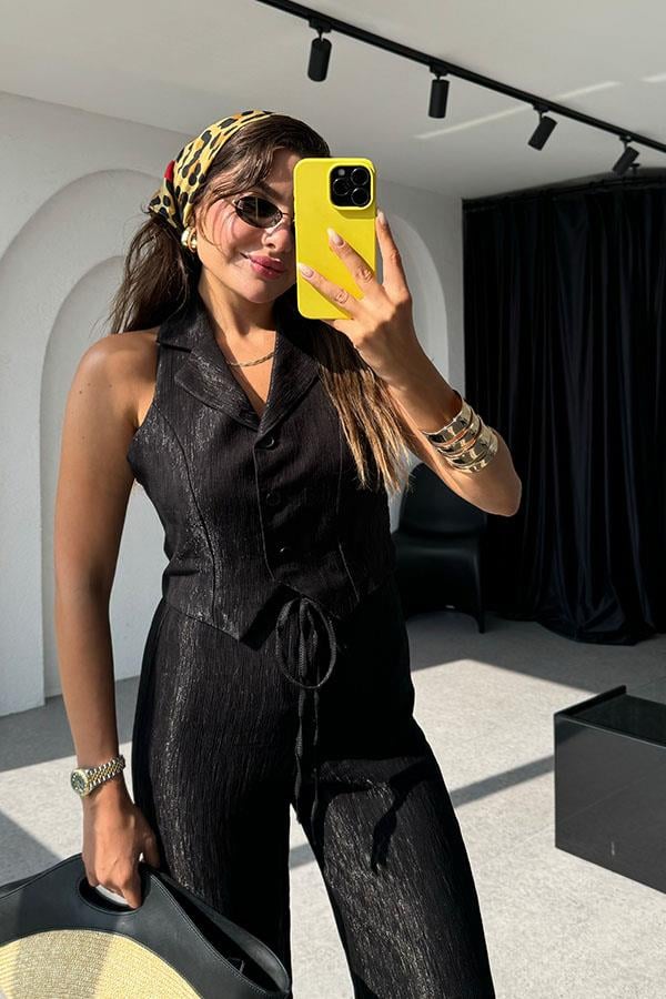 Elka Premium Yelekli Pantolon Takım-Siyah