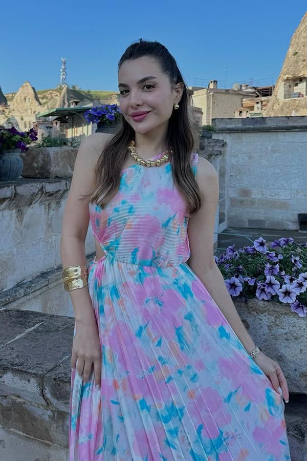 Elvira Tek Kol Piliseli Elbise