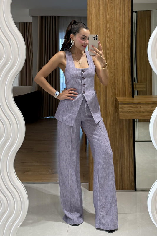 Elyor Lila Yelekli Takım