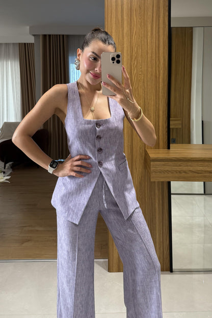 Elyor Lila Yelekli Takım