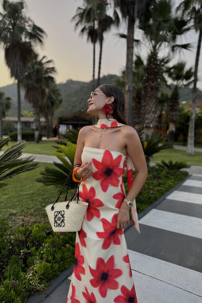 Emilset Çiçek Desen Tasarım Elbise