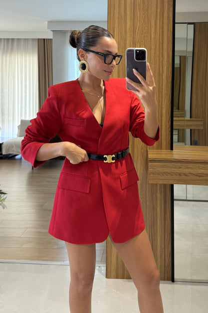 Estrella Kırmızı Blazer Ceket