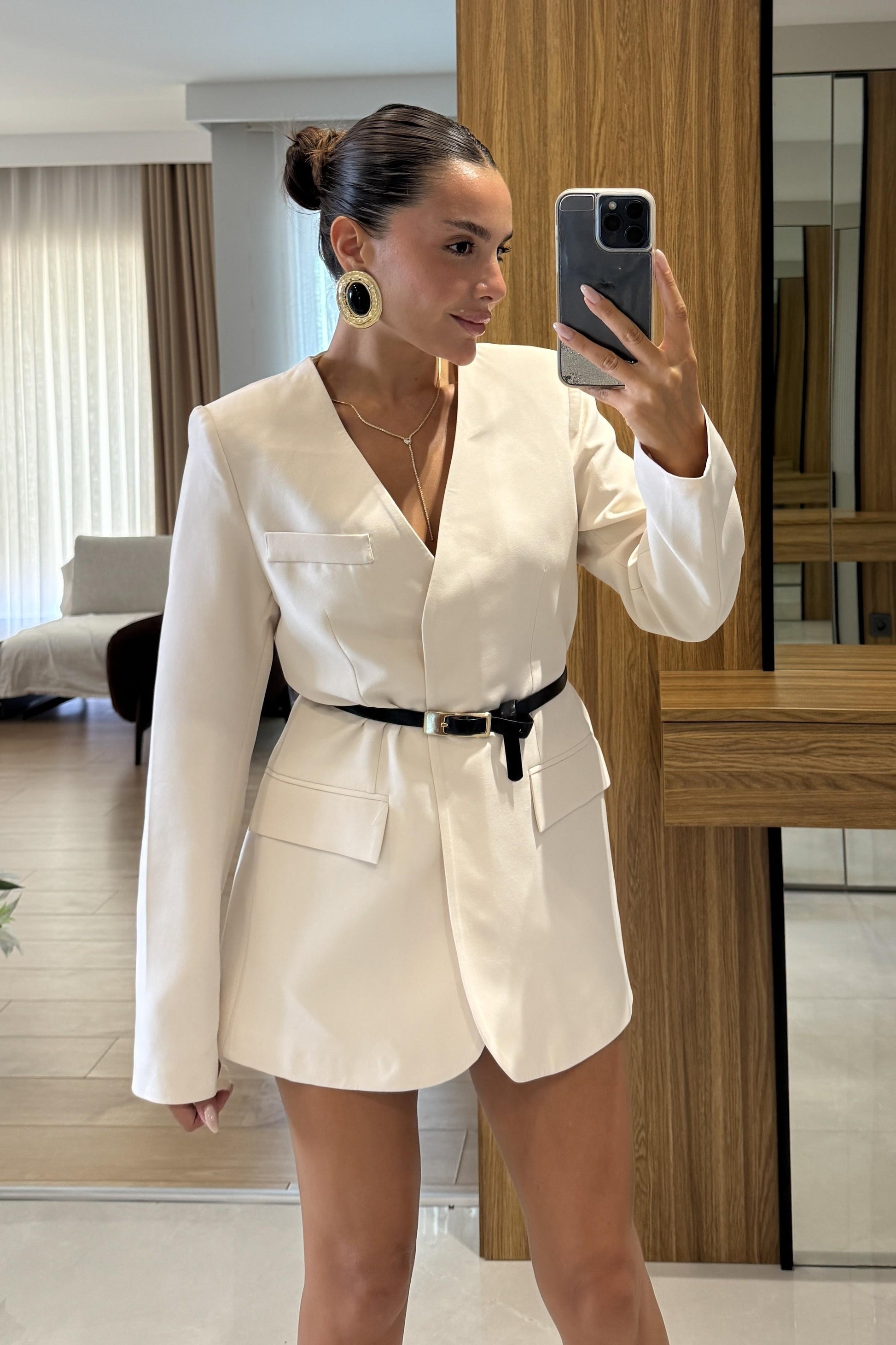 Estrella Krem Blazer Ceket