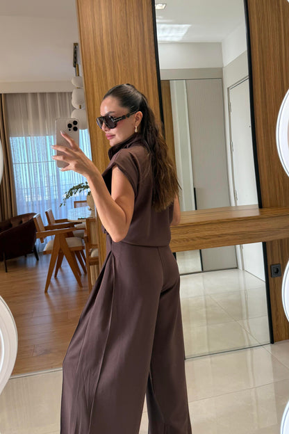 Fauna Kahve Modal Cep Detaylı Takım