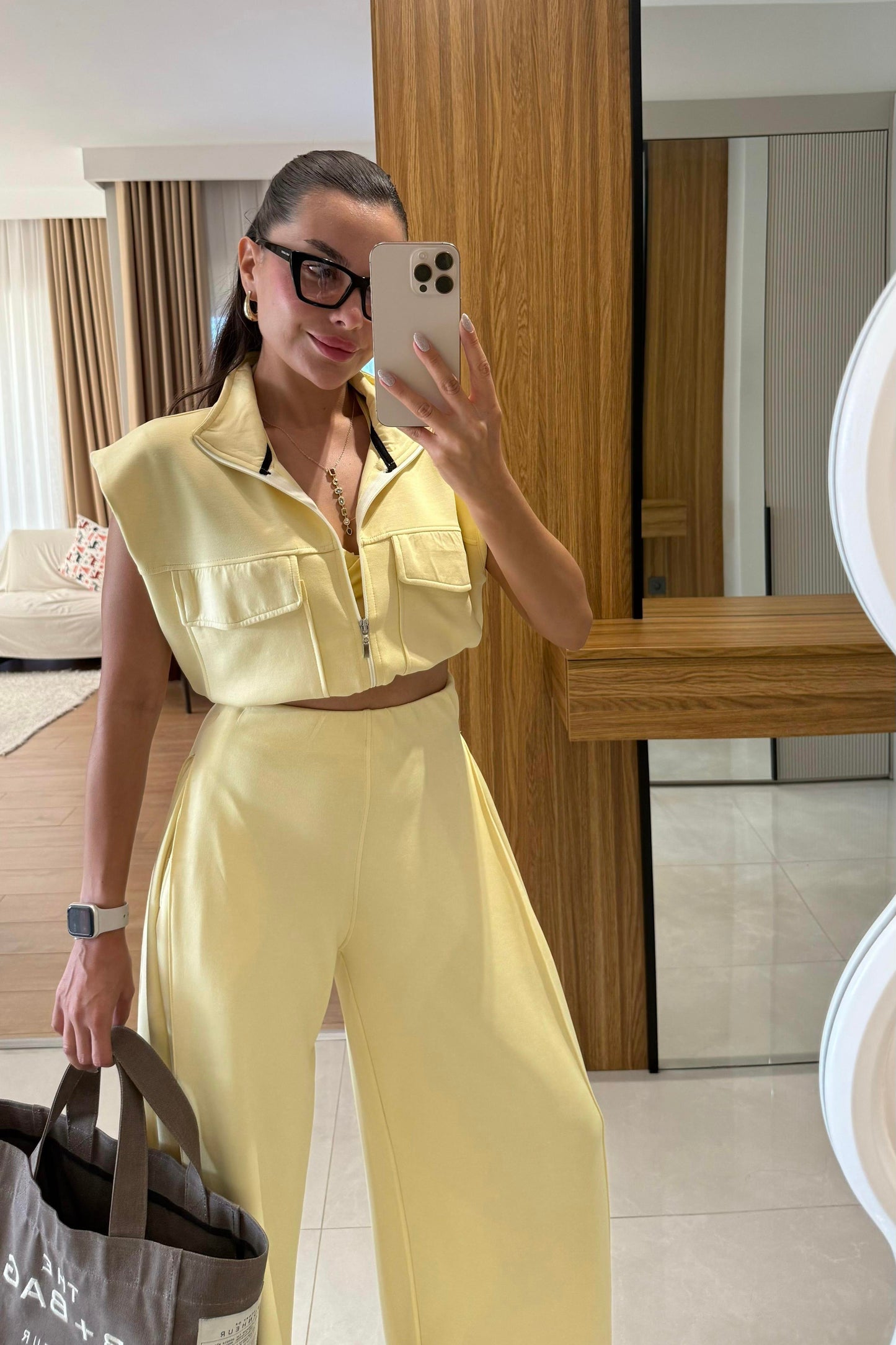 Fauna Sarı Modal Cep Detaylı Takım