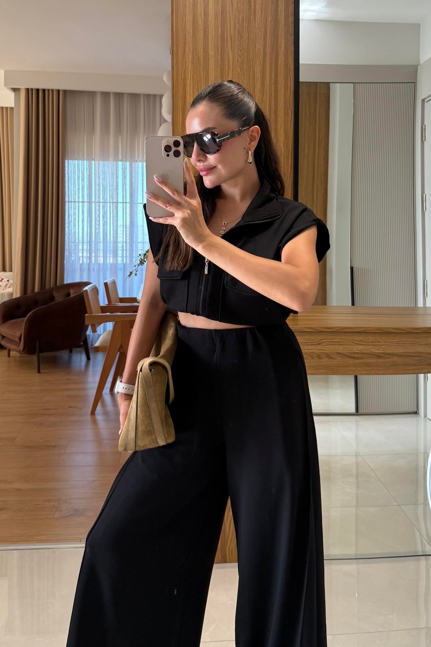 Fauna Siyah Modal Cep Detaylı Takım