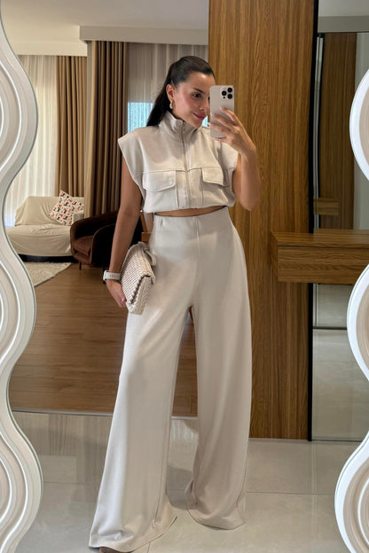 Fauna Taş Modal Cep Detaylı Takım