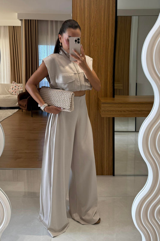 Fauna Taş Modal Cep Detaylı Takım