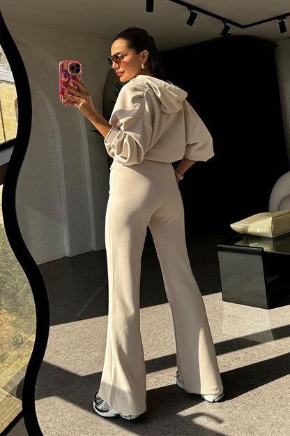 Felice Modal Kumaş Tasarım Krem Takım