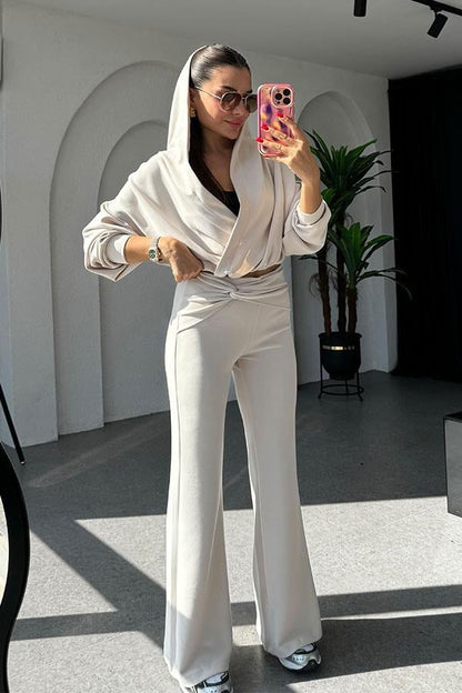 Felice Modal Kumaş Tasarım Krem Takım