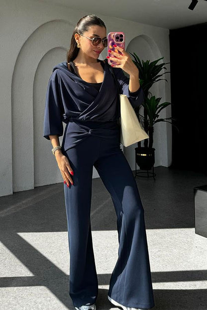 Felice Modal Kumaş Tasarım Lacivert Takım