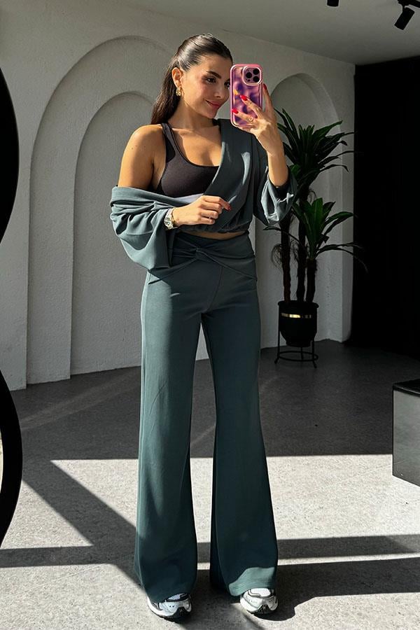 Felice Modal Kumaş Tasarım Zümrüt Takım