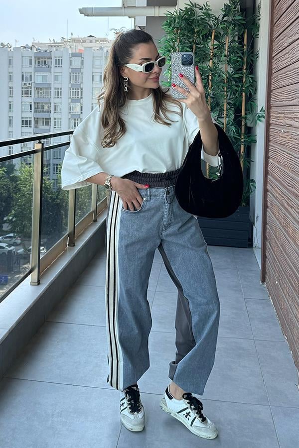 Felicity Kot Karışım Tasarım Takım - Beyaz