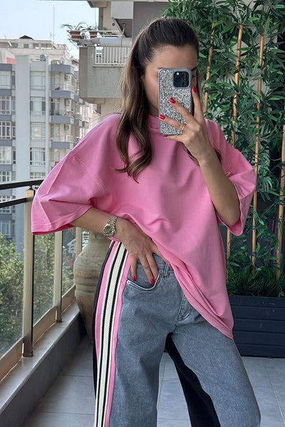 Felicity Kot Karışım Tasarım Takım - Pembe