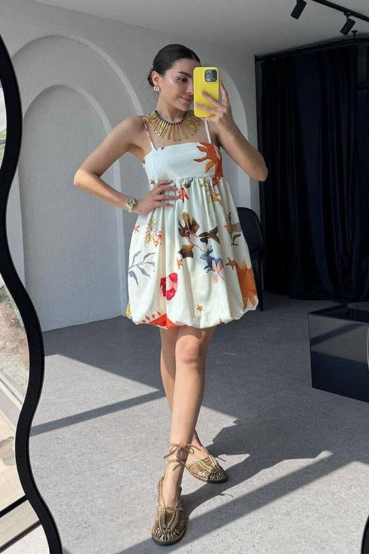 Feronia Askılı Balon Elbise