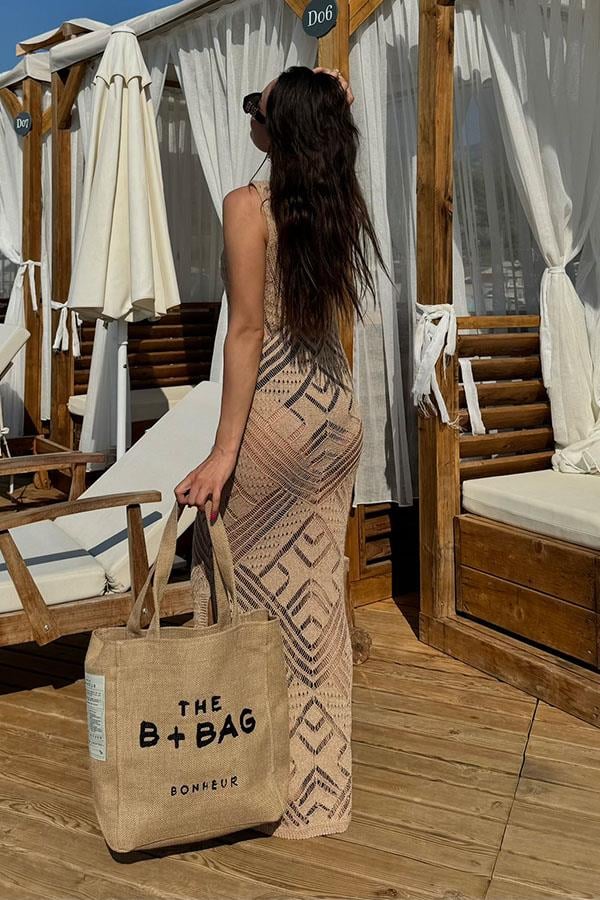 Flora Parıltılı Merserize Pareo -Bej