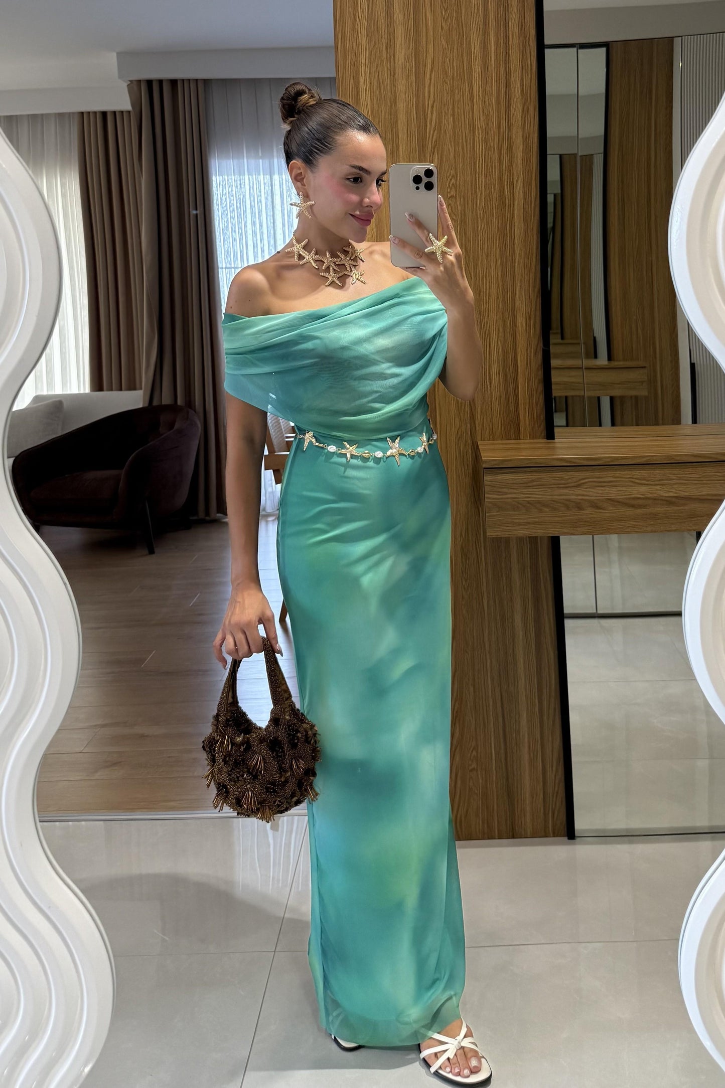 Floransa Batik Desen Tasarım Maxi Elbise