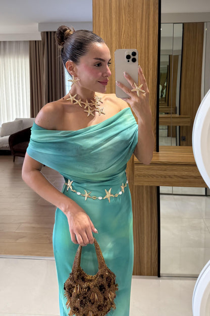 Floransa Batik Desen Tasarım Maxi Elbise