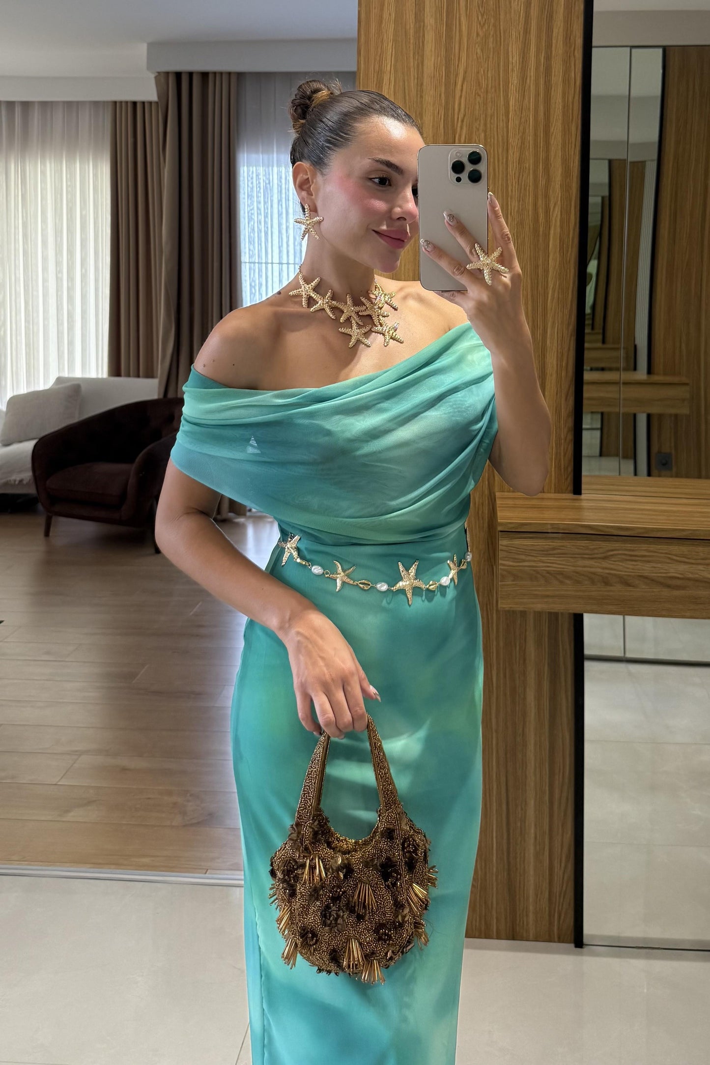 Floransa Batik Desen Tasarım Maxi Elbise