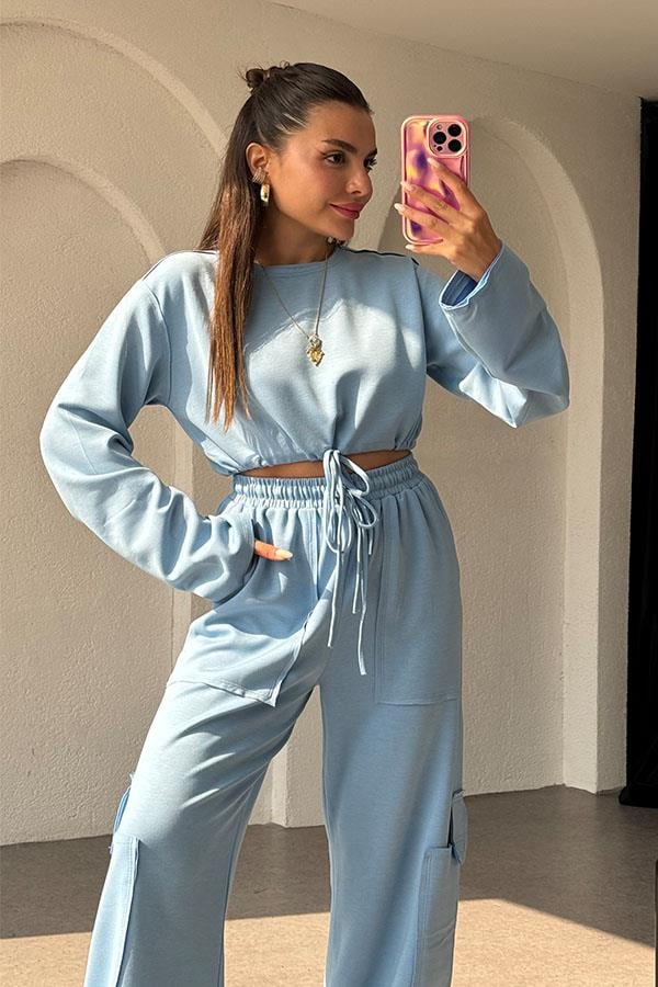 Florencia Modal Kumaş Kargo Takım - Mavi