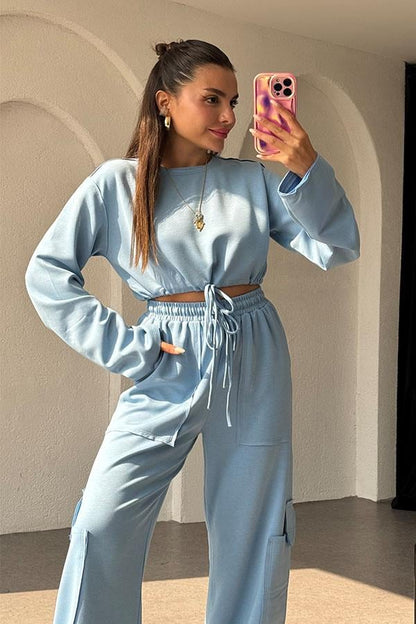 Florencia Modal Kumaş Kargo Takım - Mavi