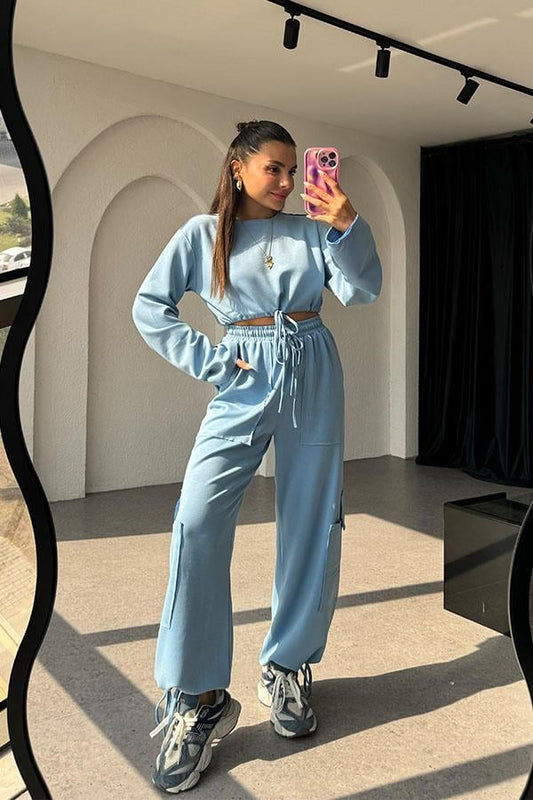 Florencia Modal Kumaş Kargo Takım - Mavi