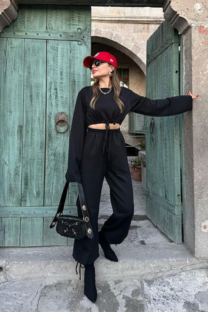 Florencia Modal Kumaş Kargo Takım - Siyah