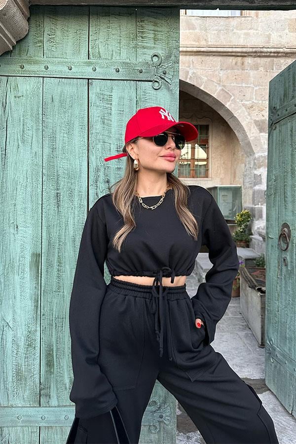 Florencia Modal Kumaş Kargo Takım - Siyah