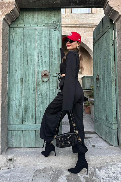 Florencia Modal Kumaş Kargo Takım - Siyah