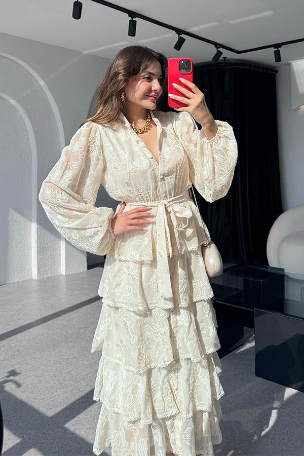 Fortillow Uzun Kol Kat Kat Elbise