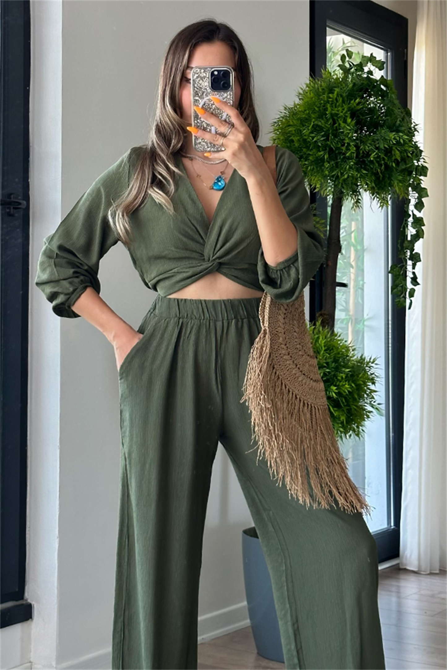 Foster düğümlü kırinkıl takım-Haki