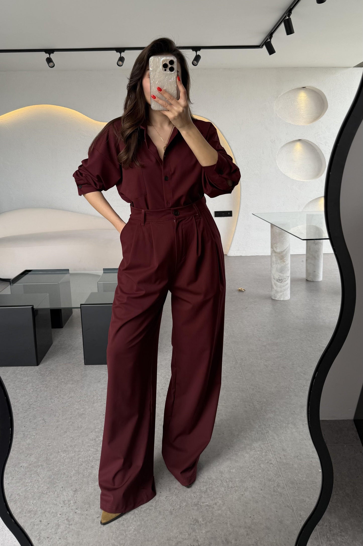 Fragile Bordo Gömlekli Takım