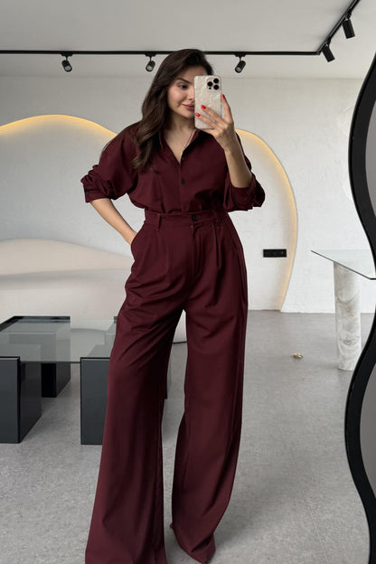 Fragile Bordo Gömlekli Takım