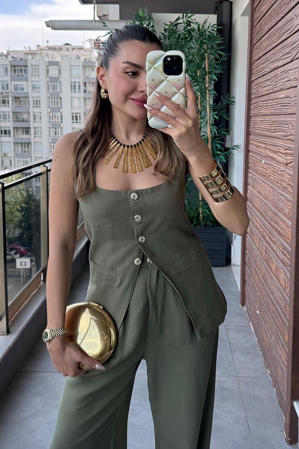 Franco Keten Kare Yaka Takım - Haki