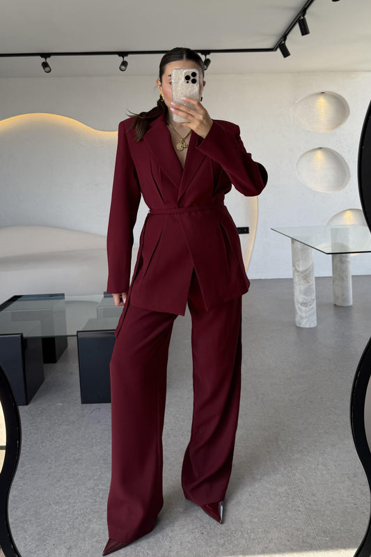Frand Bordo Premium Krep Pantolon