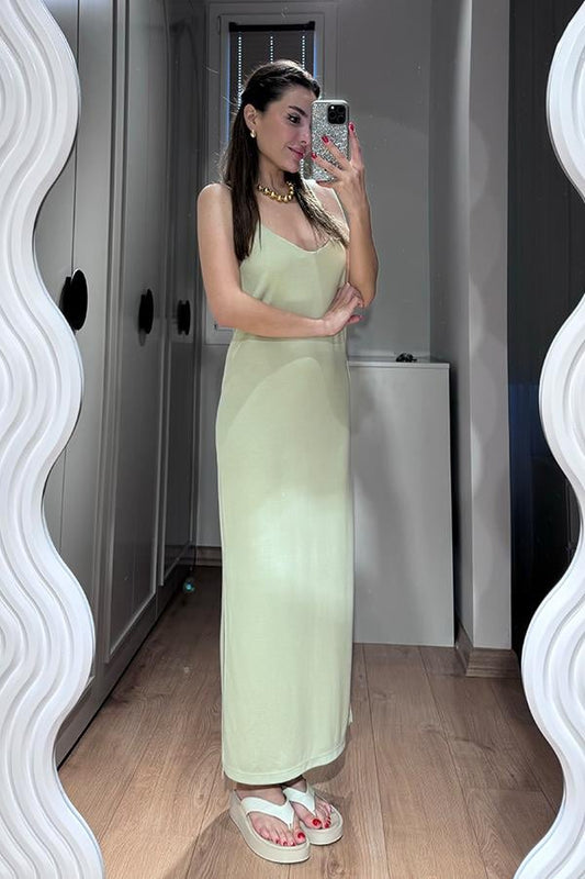 Froma Modal Kumaş Elbise - Fıstık Yeşil