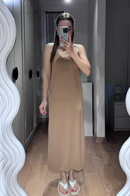 Froma Modal Kumaş Elbise - Kahve