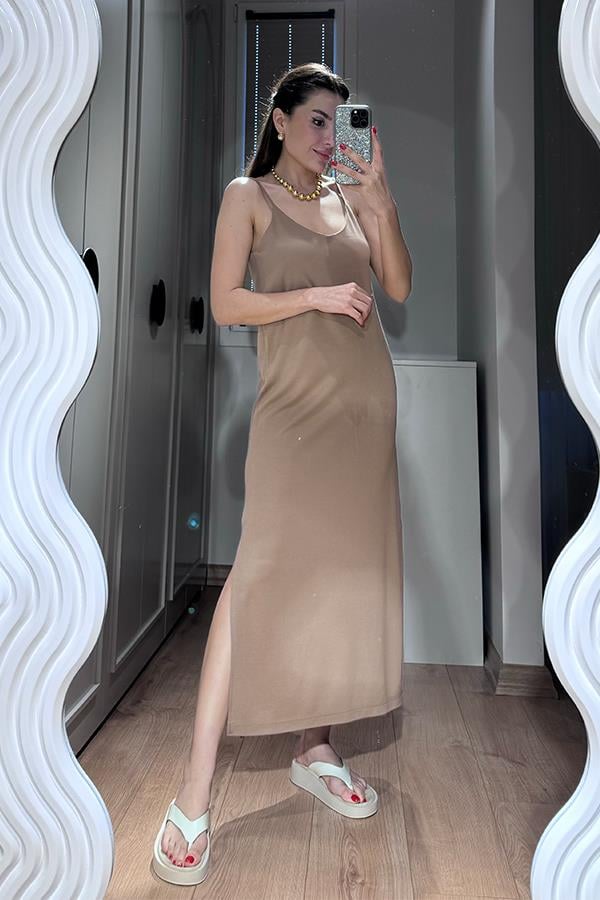 Froma Modal Kumaş Elbise - Kahve