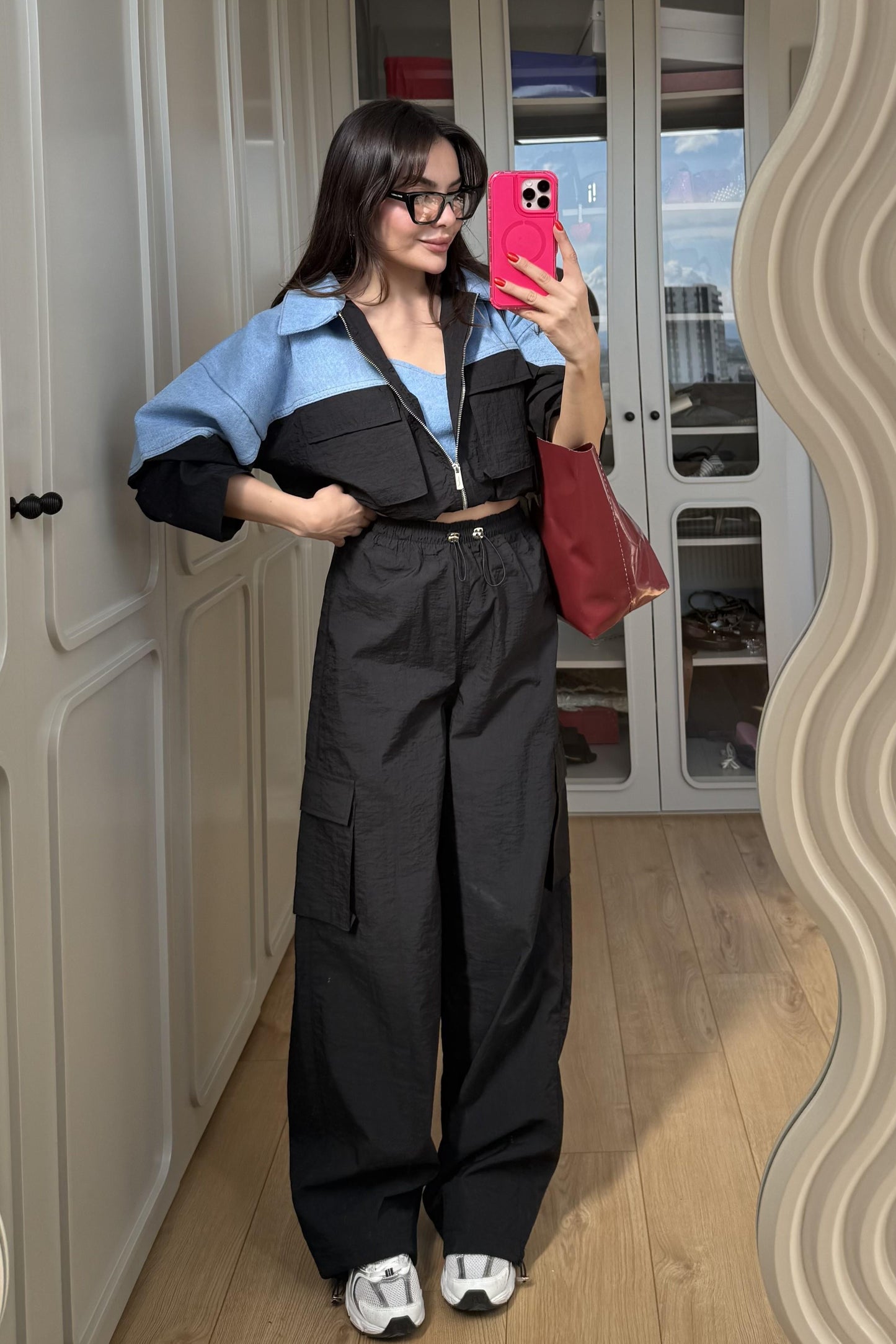 Fuente Paraşüt Denim Mix Kısa Ceket