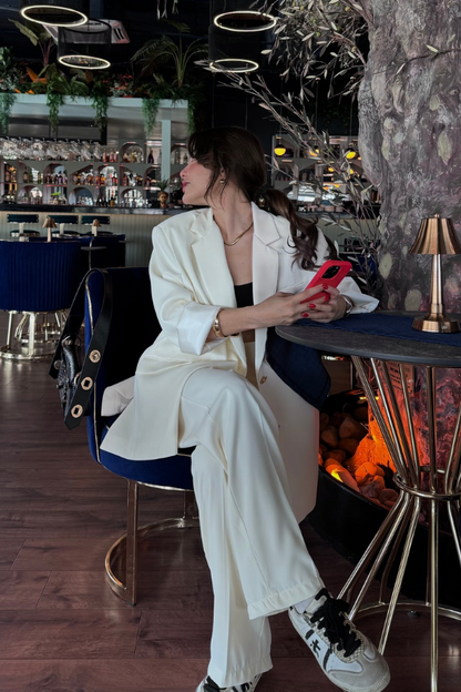 Gaia Tensel Blazer Ceketli Takım- Ekru