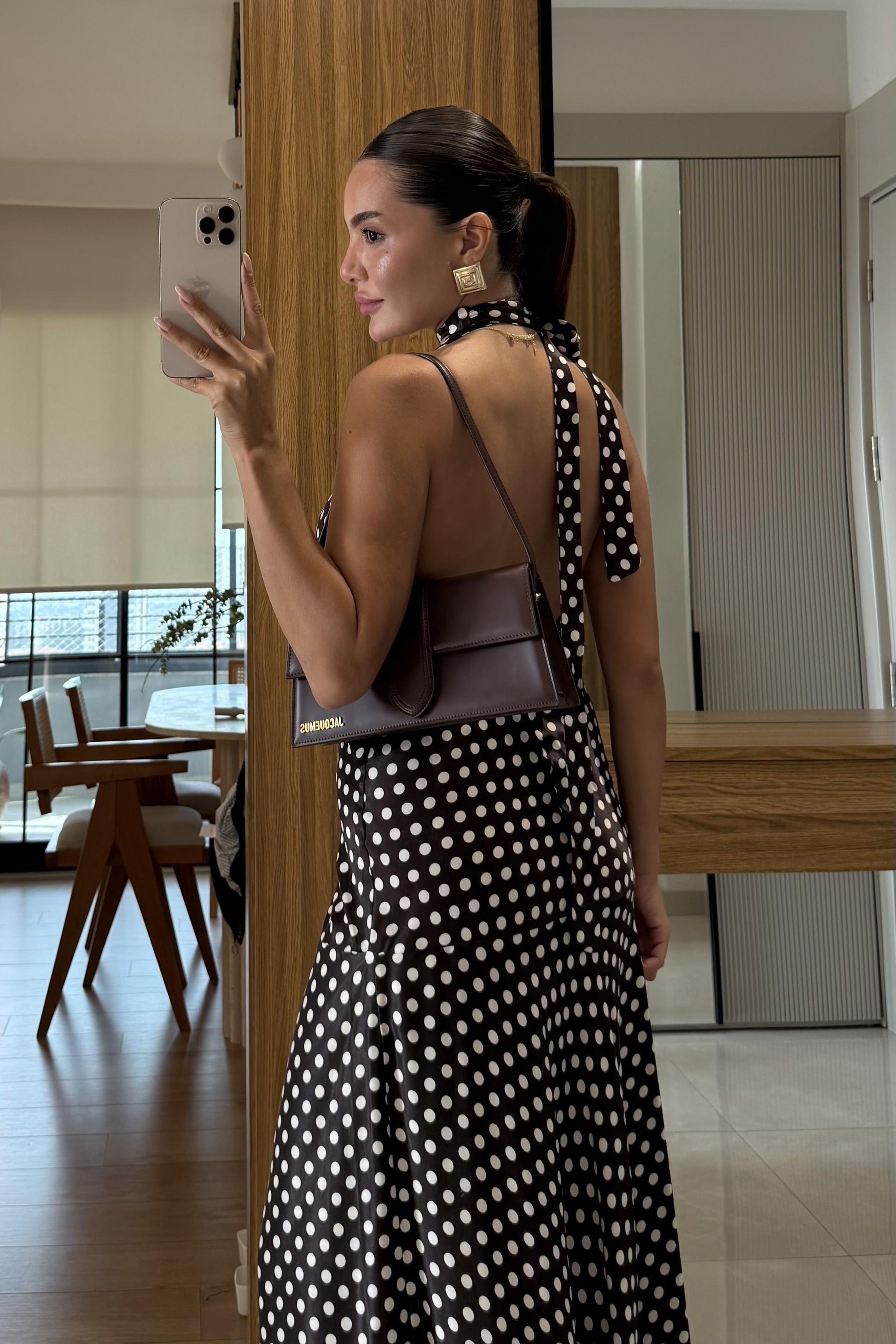 Galactic Puantiyeli Saten Elbise