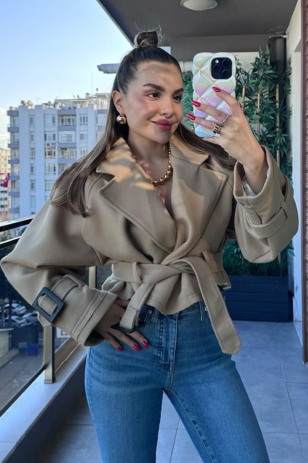 Giuly Reglan Kısa Ceket - Bej