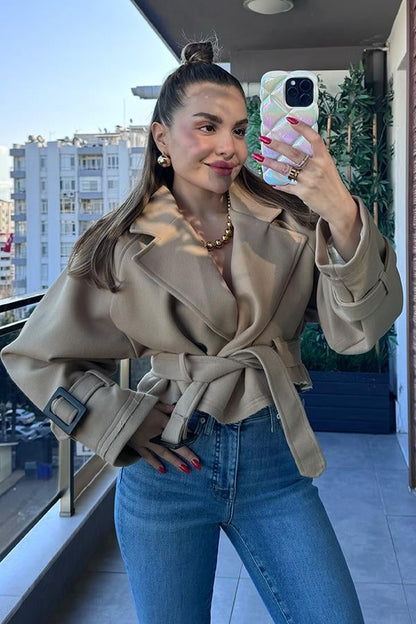 Giuly Reglan Kısa Ceket - Bej