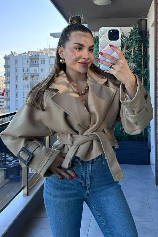 Giuly Reglan Kısa Ceket - Bej
