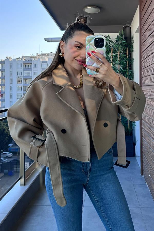 Giuly Reglan Kısa Ceket - Bej