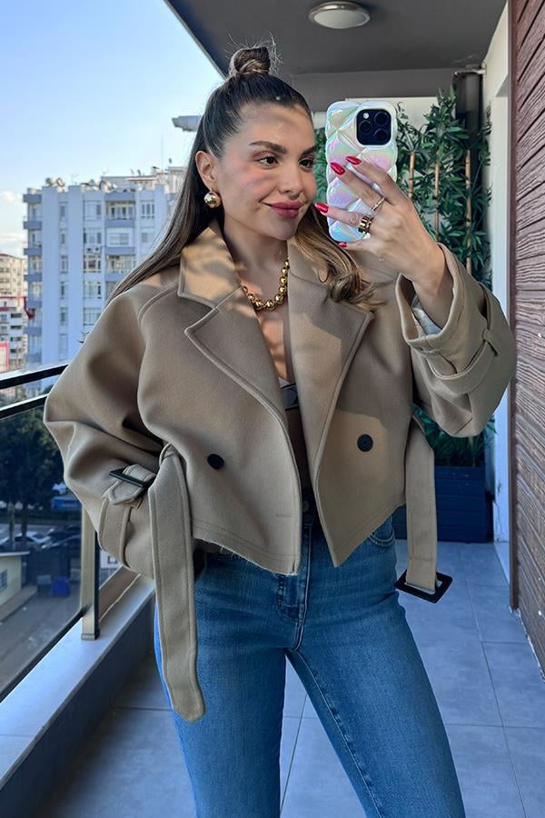 Giuly Reglan Kısa Ceket - Bej