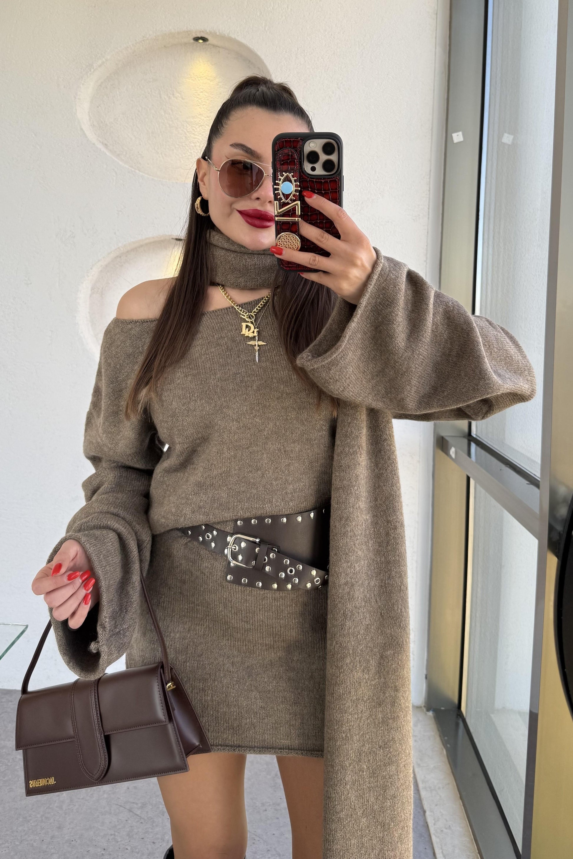 Glady Vizon İki Parça Triko Elbise