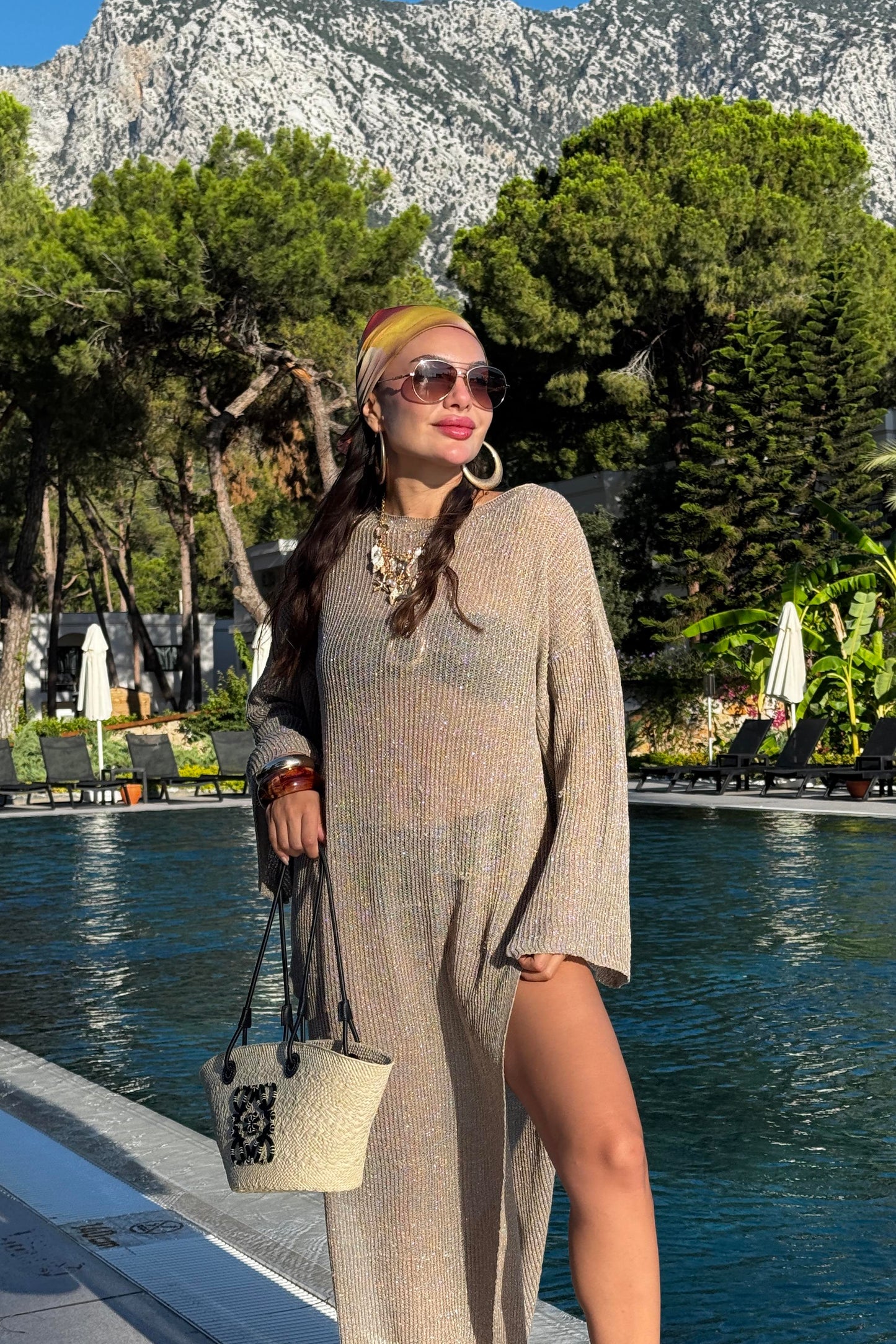 Glenn Uzun Simli Plaj Elbisesi