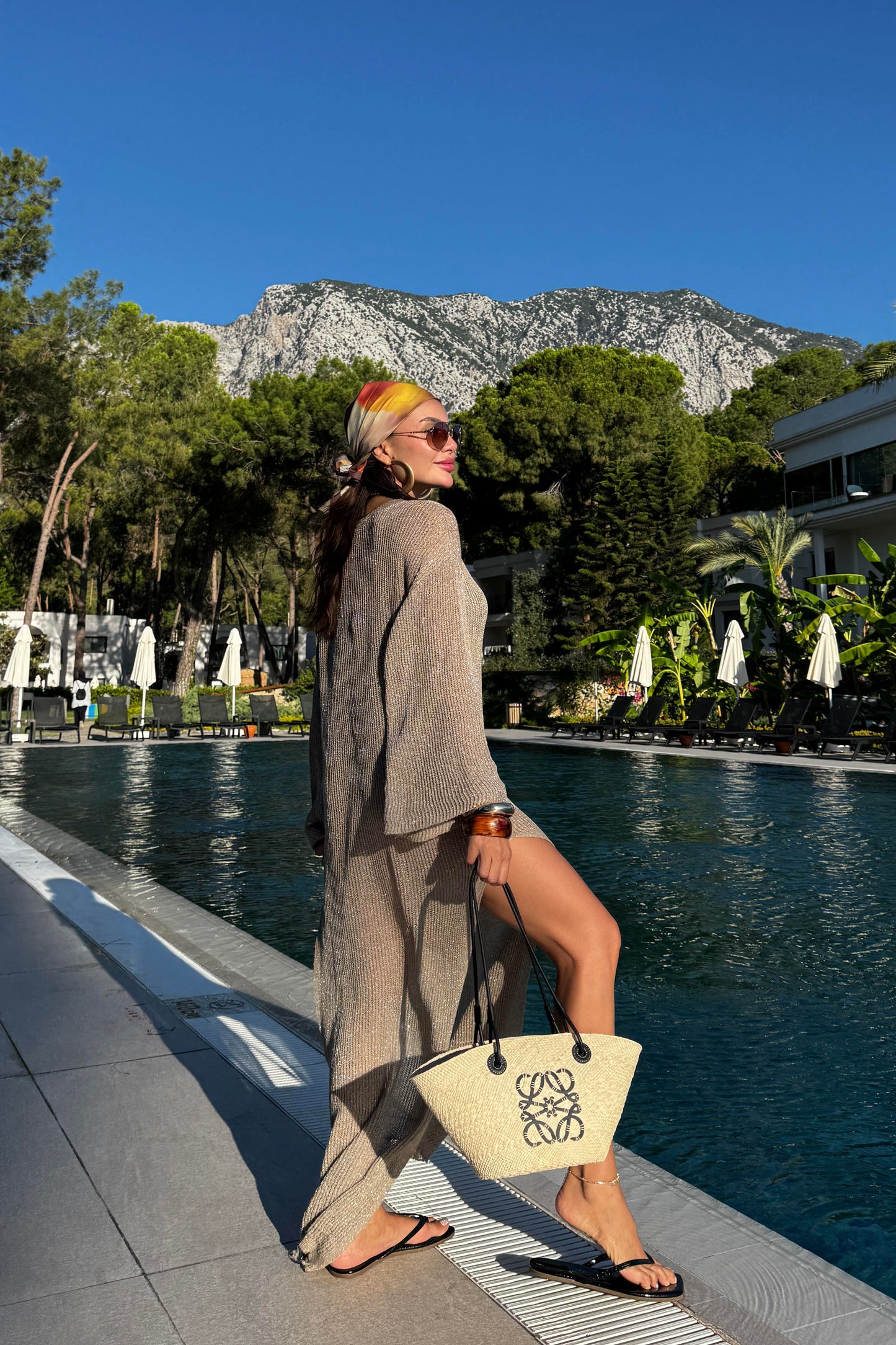 Glenn Uzun Simli Plaj Elbisesi